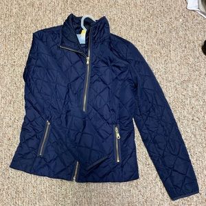 quilted blue coat